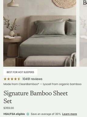 Ettitude Signature Bamboo Sheet Set — Queen Size - Sage Green